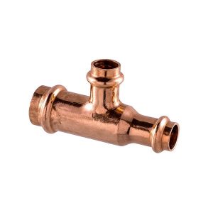 1-1/4" X 1" X 1'' Wrot Copper Press Tee Reducer P x P x P