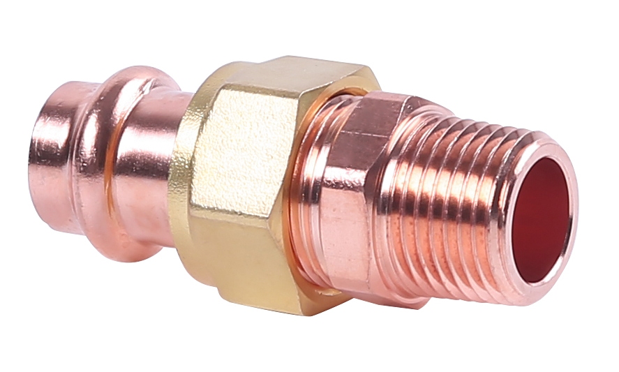 1-1/4'' Wrot Copper & Cast Brass Press Male Union P x MPT