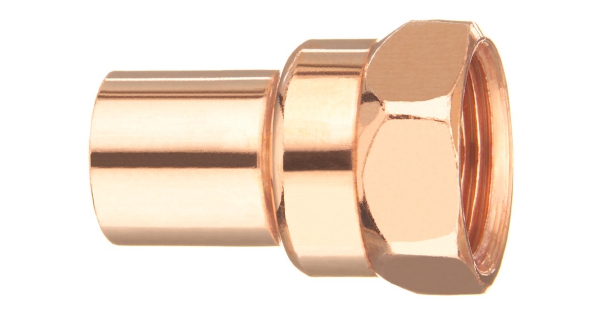 3/4" x 1/2" Wrot Copper Female Adapter FTG x F