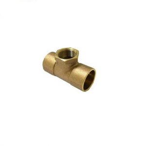 3/4" X 3/4" X 1/2" C X C X FIP BRASS TEE LF